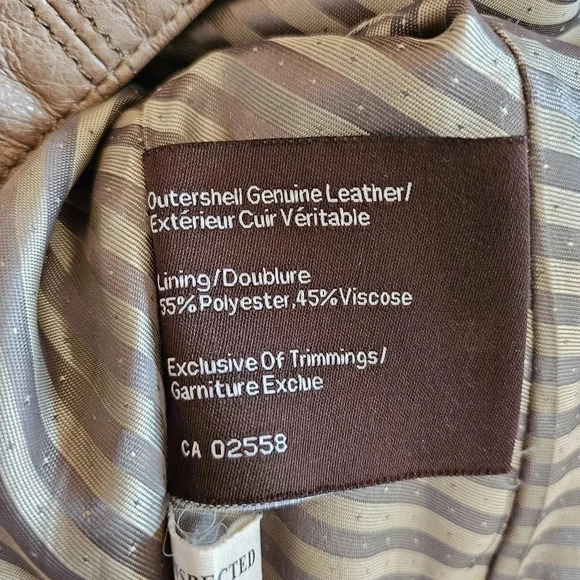 Danier Women's Ruffled Boho Leather Moto Casual Jacket Biker Sand Tan Size XS. - Picture 15 of 15